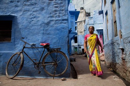 Woman and bike